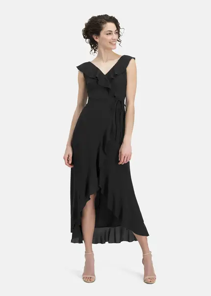 Nicowa Elegant chiffon dress with plain-coloured fabric – DINOWA in BLACKarticle number NC6A22001019E-002 Black Friday Preise