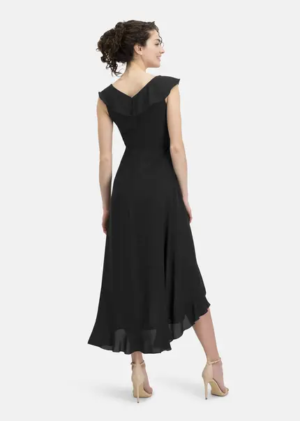 Nicowa Elegant chiffon dress with plain-coloured fabric – DINOWA in BLACKarticle number NC6A22001019E-002 Black Friday Preise