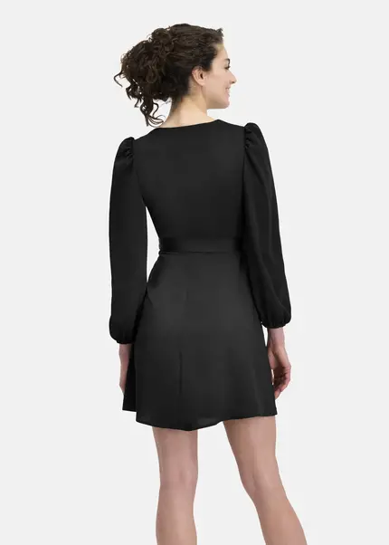 Nicowa Elegant wrap dress with plain fabric – VEROWA in BLACKarticle number NC6A24009019E-002 Im Verkauf