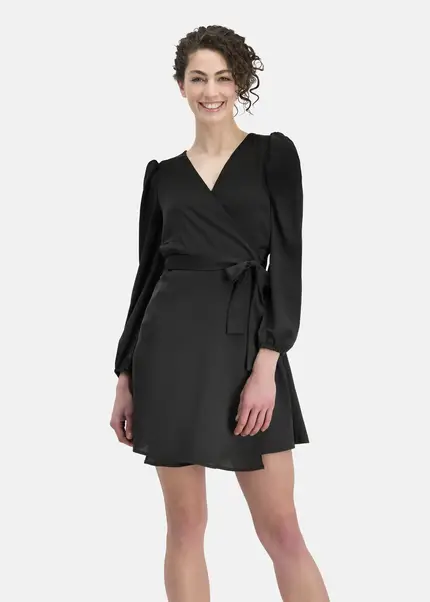 Nicowa Elegant wrap dress with plain fabric – VEROWA in BLACKarticle number NC6A24009019E-002 Im Verkauf