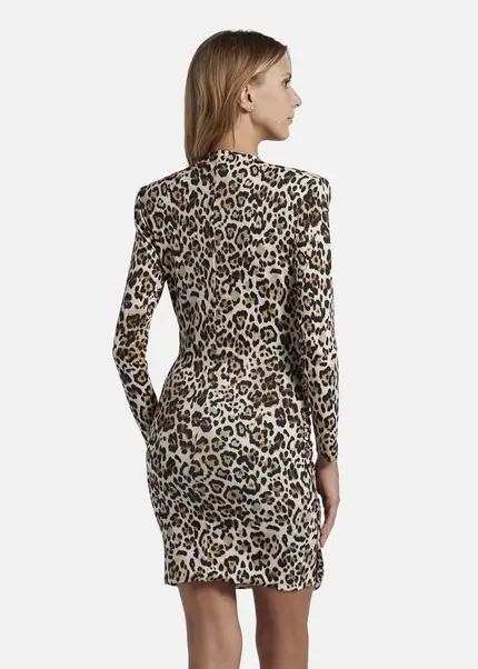 Nicowa Draped mini dress - MICIMA in BLACK LEOarticle number NC8A22008017E-151 50% Rabatt für begrenzte Zeit