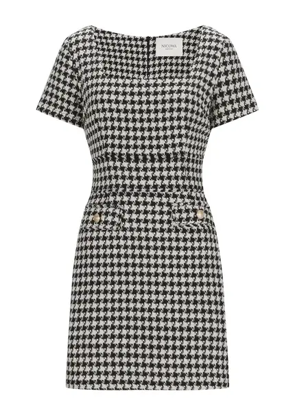 Nicowa Sheath bouclé dress VANTREA in BLACK MULTICOLORarticle number NC8A22509019E-002 Fabrikverkauf