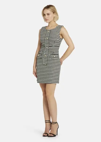 Nicowa Short bouclé dress CHIMORA in BLACK MULTICOLORarticle number NC8A22503019E-002 Fabrik Onlineshop