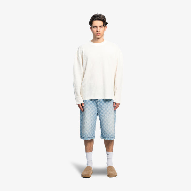 Pequs Aether Monogram Denim Jorts Neueste Mode