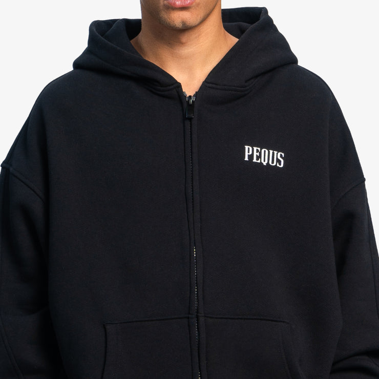 Pequs Chest Logo Zip Hoodie Fabrikverkauf