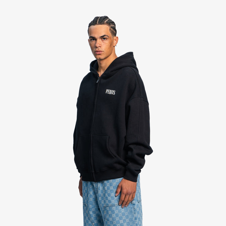 Pequs Chest Logo Zip Hoodie Fabrikverkauf