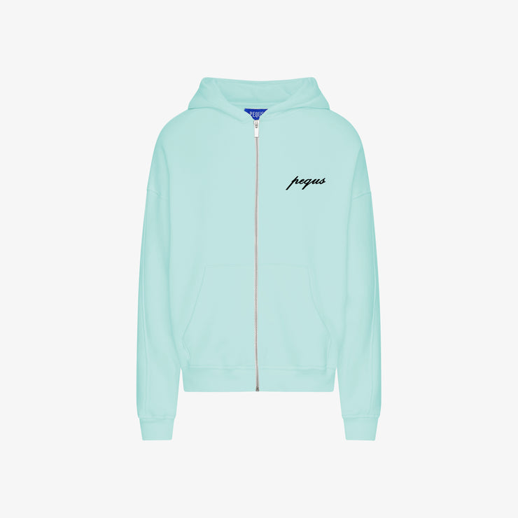 Pequs A Paradise Beach Club Graphic Zip Hoodie Lagerräumung