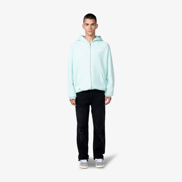 Pequs Scripted Chest Logo Zip Hoodie Neueste Mode
