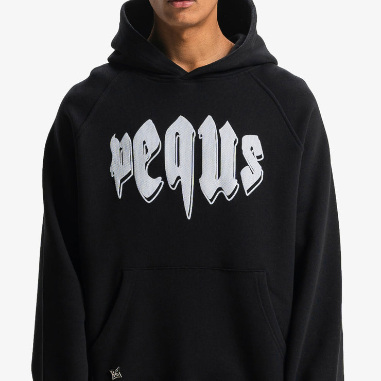 Pequs Outlined Mythic Logo Hoodie Kostenlose Rückgabe