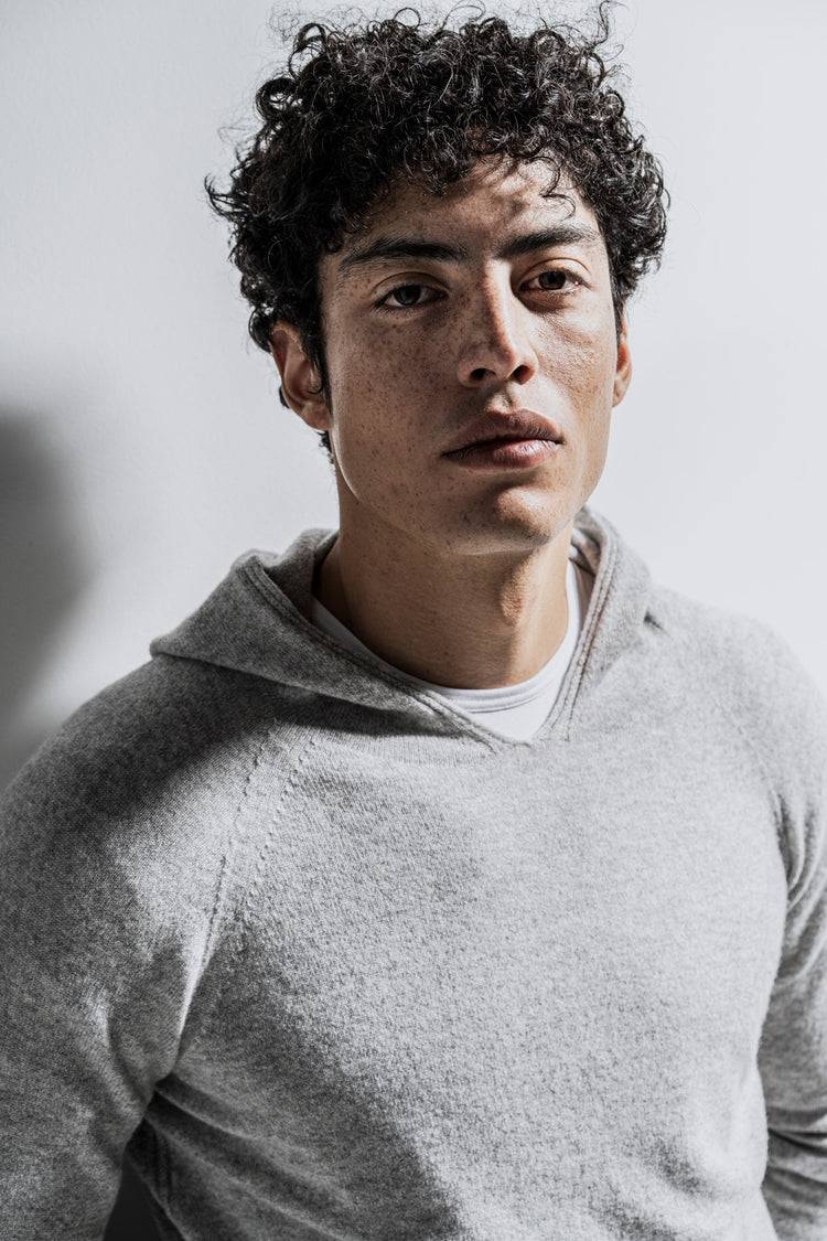 Phil Petter Kapuzen-Pullover aus Cashmerino, 3D Knit Verkauf