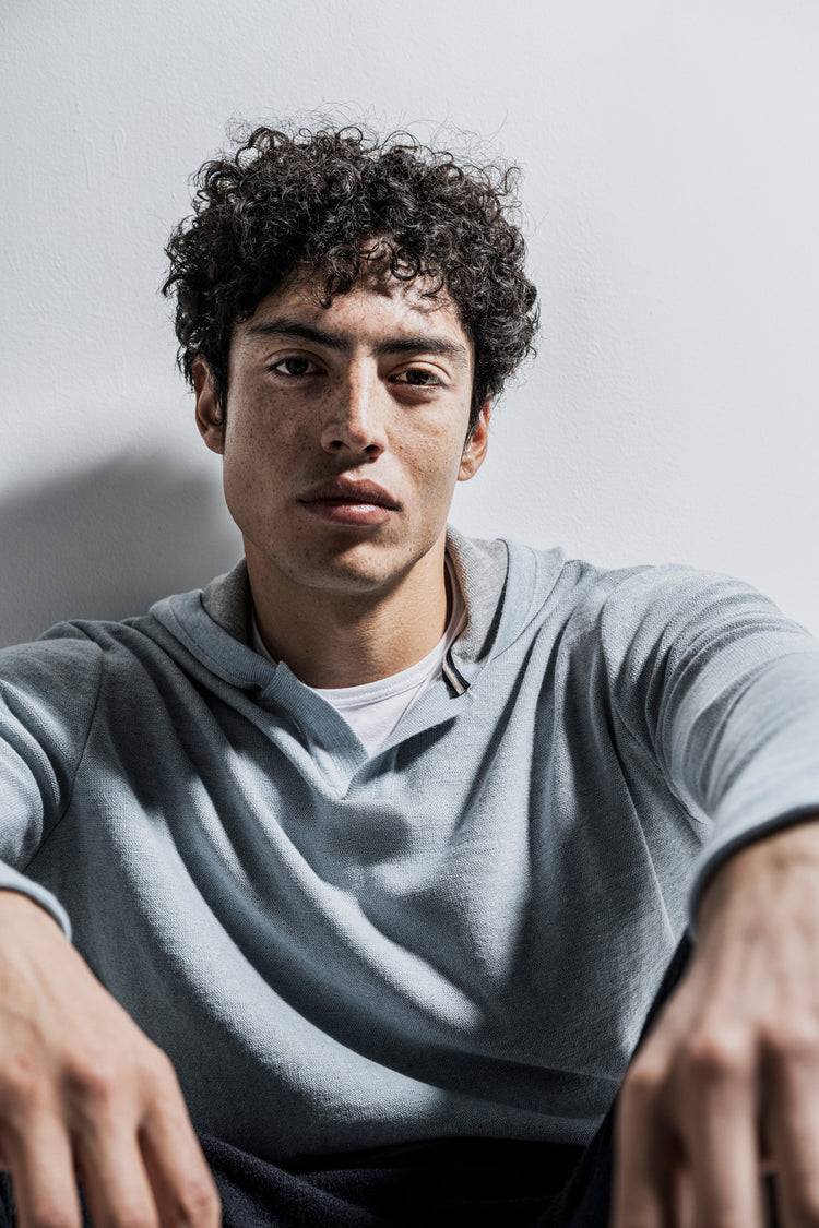 Phil Petter V-Kapuzen-Pullover aus Merinowolle & Baumwolle, Relaxed Fit Angebote