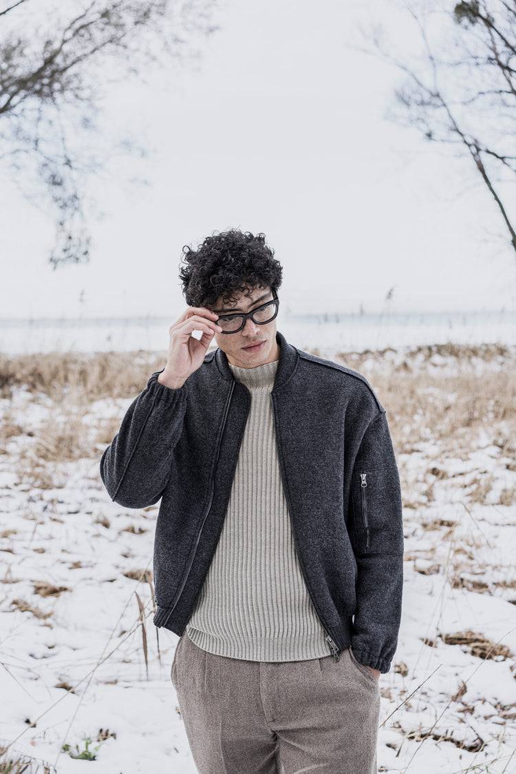 Phil Petter Woll-Walk-Bomberjacke aus Merinowolle, Oversized Fit Weihnachtsangebot