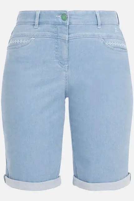 Recover Pants Carla, Relaxed-Fit-Bermuda mit Bordürenstickerei in BLEACHED Artikelnummer REC-13392-4238-106 VIP-Rabatte