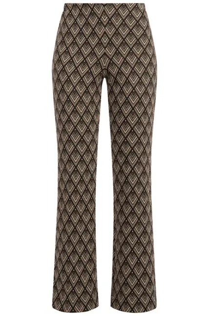 Recover Pants Jacquard-Strickhose Jasmin in SCHWARZ/ BRAUN/ BEIGE Artikelnummer REC-13409-4322-962 Kostenloser Versand international