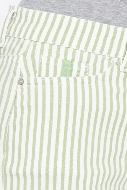 Recover Pants Frieda, Straght-Fit Hose in STREIFEN ECRU/ GRÜN Artikelnummer REC-13395-4149-500 Speichern exportieren