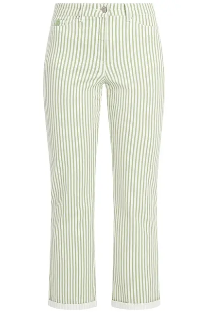 Recover Pants Frieda, Straght-Fit Hose in STREIFEN ECRU/ GRÜN Artikelnummer REC-13395-4149-500 Speichern exportieren