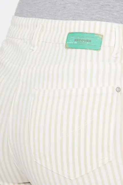 Recover Pants Frieda, Straght-Fit Hose in STREIFEN ECRU/ BEIGE Artikelnummer REC-13395-4149-202 Black Friday Preise
