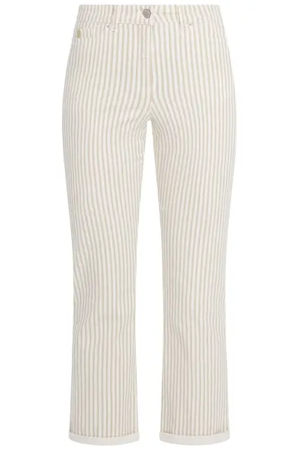 Recover Pants Frieda, Straght-Fit Hose in STREIFEN ECRU/ BEIGE Artikelnummer REC-13395-4149-202 Black Friday Preise