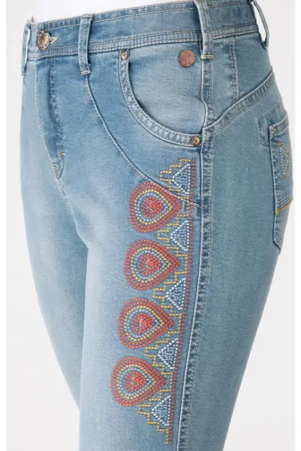 Recover Pants Jeans bestickt in blau Artikelnummer REC-12728-2629-100 Verkauf