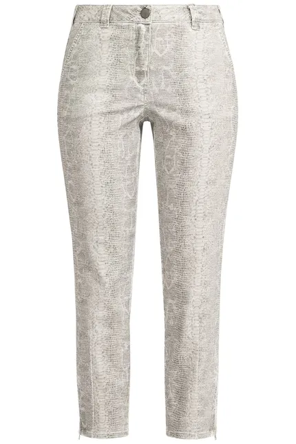 Recover Pants Hose mit Reptilprint in ECRU-ANTHRAZIT Artikelnummer REC-12664-01-4024-183 Top Angebot
