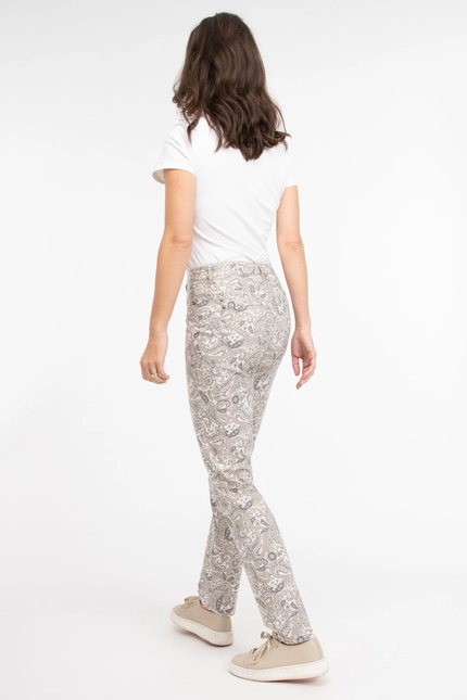 Recover Pants Hose mit Paisleydruck in DRUCK ECRU-BEIGE-ANTHRAZIT Artikelnummer REC-12281-4074-2 Große Rabatte