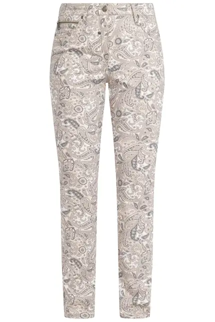 Recover Pants Hose mit Paisleydruck in DRUCK ECRU-BEIGE-ANTHRAZIT Artikelnummer REC-12281-4074-2 Große Rabatte