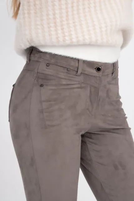Recover Pants Hose in Wildlederoptik in DUNKELBRAUN Artikelnummer REC-11901-3049-890 Bestseller