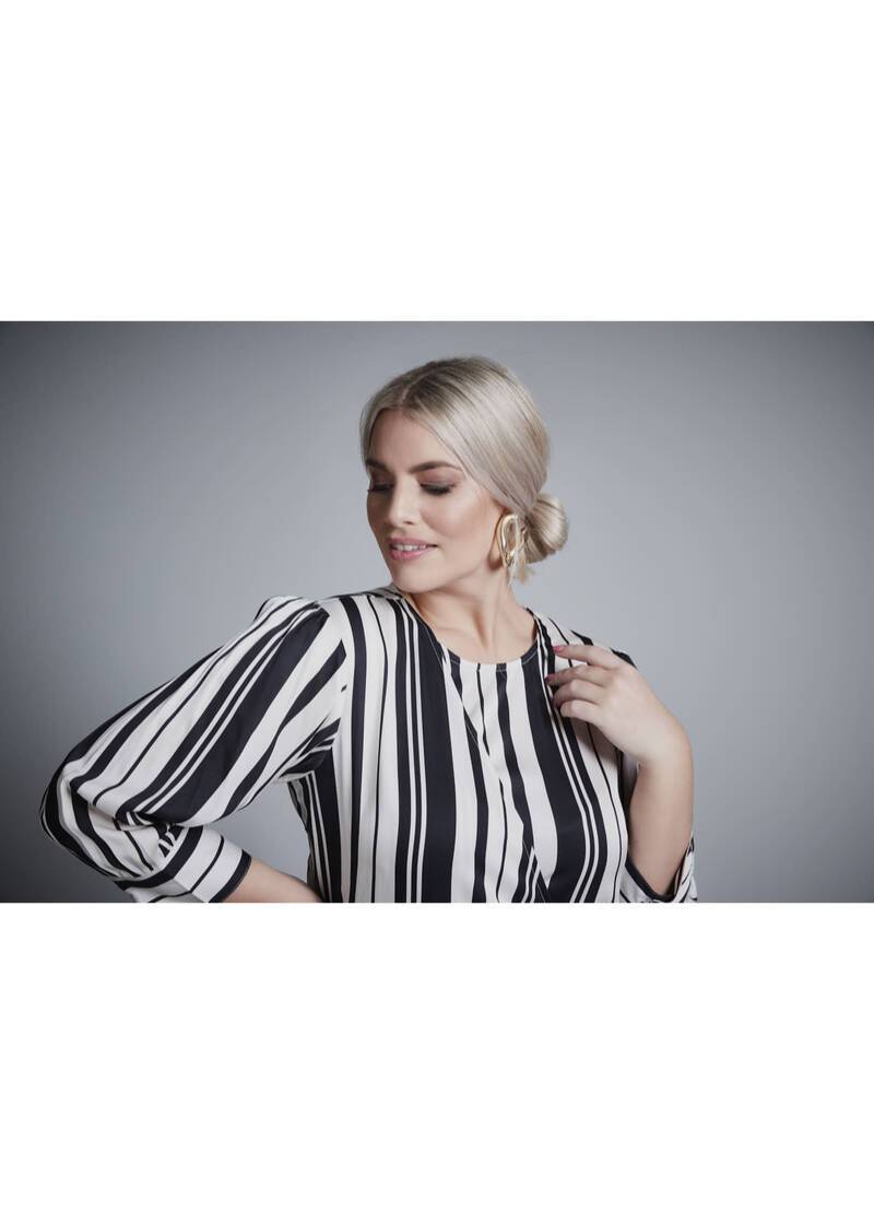 ROCK YOUR CURVES by Angelina Kleid in Schwarz Weiß gestreiftArtikelnummer RYC-LCAK-0407-903 Hotsell