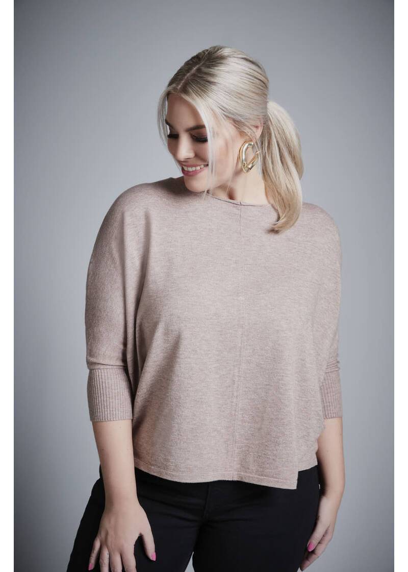 ROCK YOUR CURVES by Angelina Strickshirt in taupeArtikelnummer RYC-LCAK-0646-102 Blitzverkäufe