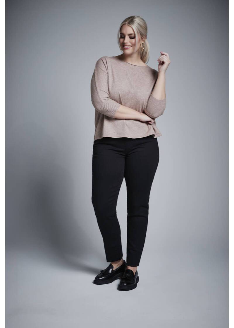 ROCK YOUR CURVES by Angelina Strickshirt in taupeArtikelnummer RYC-LCAK-0646-102 Blitzverkäufe