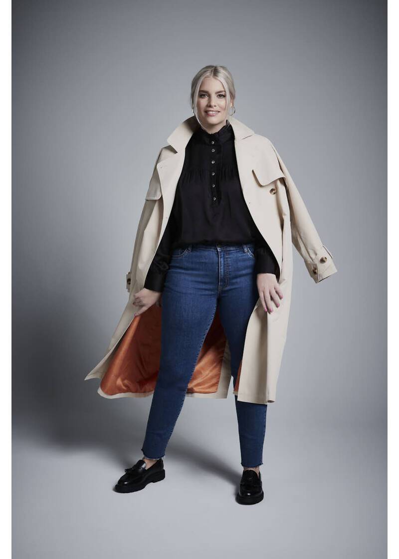 ROCK YOUR CURVES by Angelina Trenchcoat in EcruArtikelnummer RYC-LCAK-0496-101 Kostenloser Versand