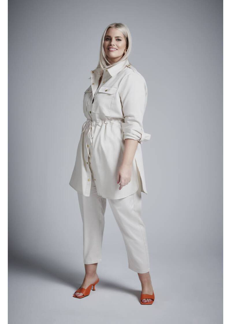 ROCK YOUR CURVES by Angelina Shirt-Tunika in EcruArtikelnummer RYC-LCAK-0455-101 Sonderangebot