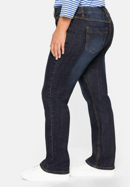 sheego Gerade Jeans mit Used-Effekten - dark blue Denim sheego 50% Rabatt mit kostenlosem Versand