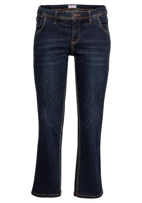 sheego Gerade Stretch-Jeans mit Used-Effekten - dark blue Denim sheego Fabrikladen