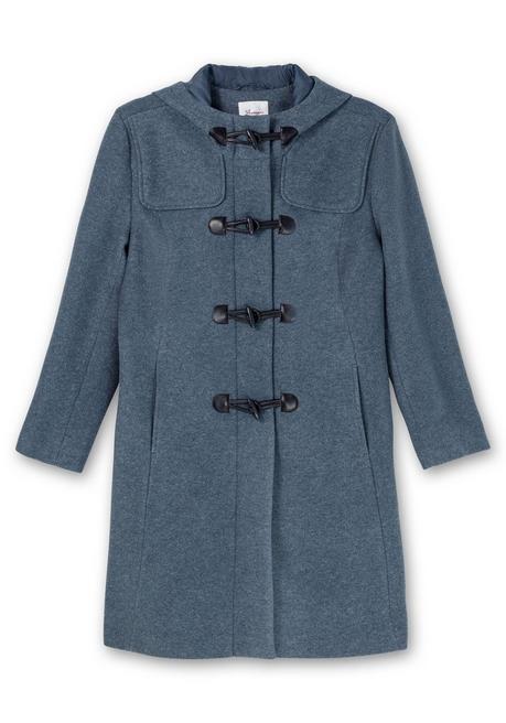 sheego Dufflecoat mit Wollanteil und Kapuze - taubenblau sheego Speichern exportieren