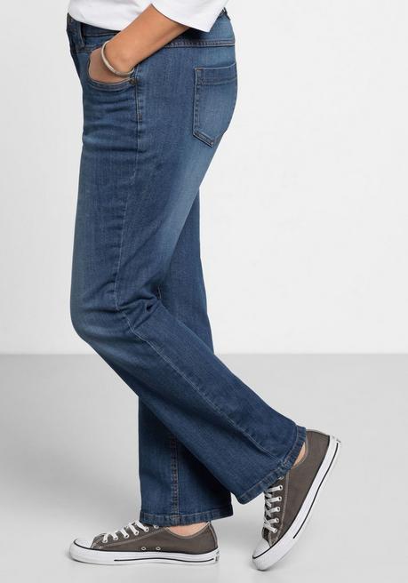 sheego Gerade Jeans mit Used-Effekten - blue Denim sheego Black Friday Preise