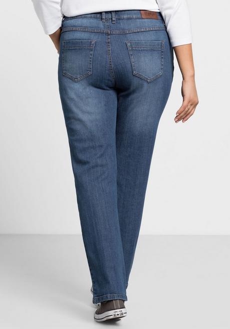 sheego Gerade Jeans mit Used-Effekten - blue Denim sheego Black Friday Preise