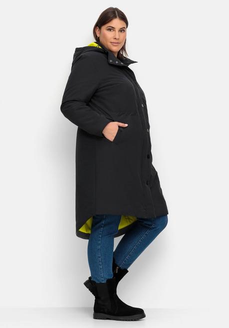sheego Parka mit Kontrastfutter, wasserabweisend - schwarz sheego Im Verkauf