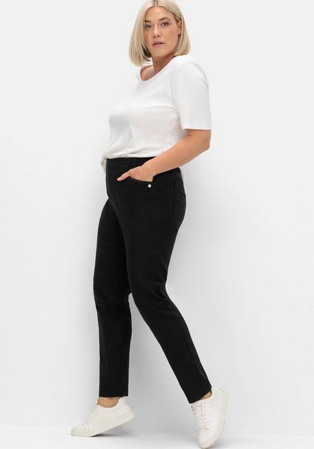 sheego CurvePerfect Hose, mit schmalem Bein und Schlupfbund - schwarz sheego zollfrei