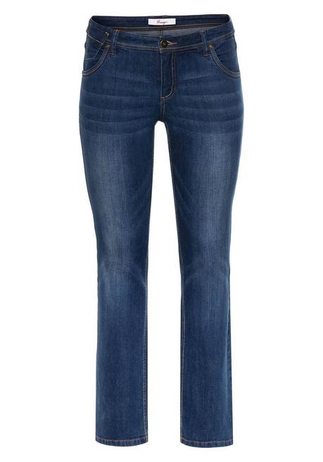 sheego Gerade Stretch-Jeans mit Used-Effekten - blue Denim sheego 50% Rabatt für begrenzte Zeit