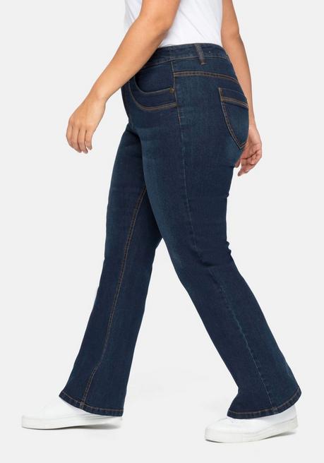 sheego Bootcut Jeans mit innen regulierbarer Bundweite - dark blue Denim sheego Auslauf