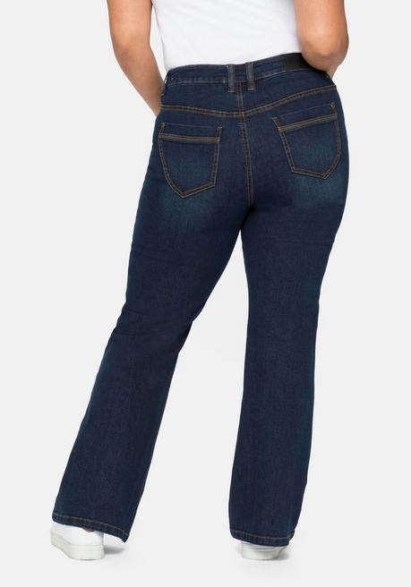 sheego Bootcut Jeans mit innen regulierbarer Bundweite - dark blue Denim sheego Auslauf