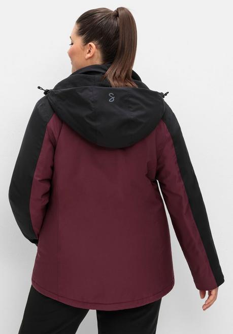 sheego Funktionsjacke mit Zwei-Wege-Reißverschluss - bordeaux-schwarz sheego Angebote