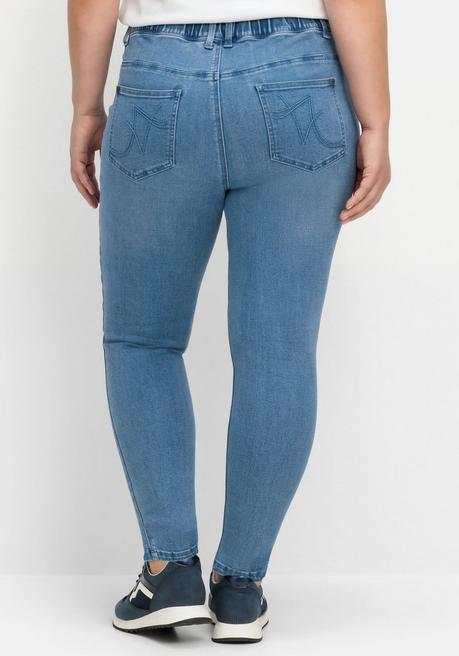 sheego Jeggings in Power-Stretch-Qualität, mit Schlupfbund - blue Denim sheego im Angebot
