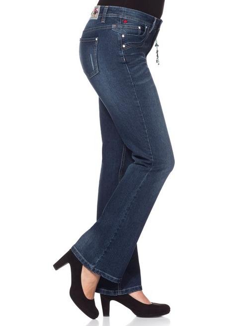 sheego by Joe Browns Bootcut Stretch-Jeans im Used-Look - dark blue Denim sheego Günstiger Verkauf