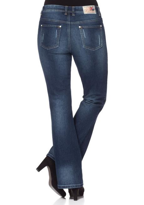 sheego by Joe Browns Bootcut Stretch-Jeans im Used-Look - dark blue Denim sheego Günstiger Verkauf