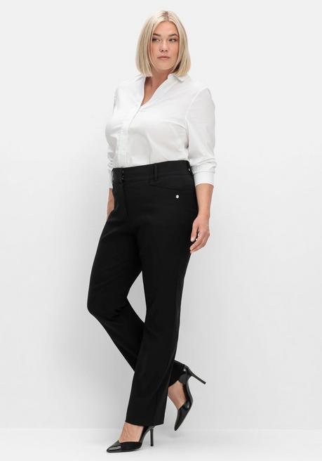 sheego CurvePerfect Hose, mit geradem Bein und Reißverschluss - schwarz sheego Fabrikverkauf
