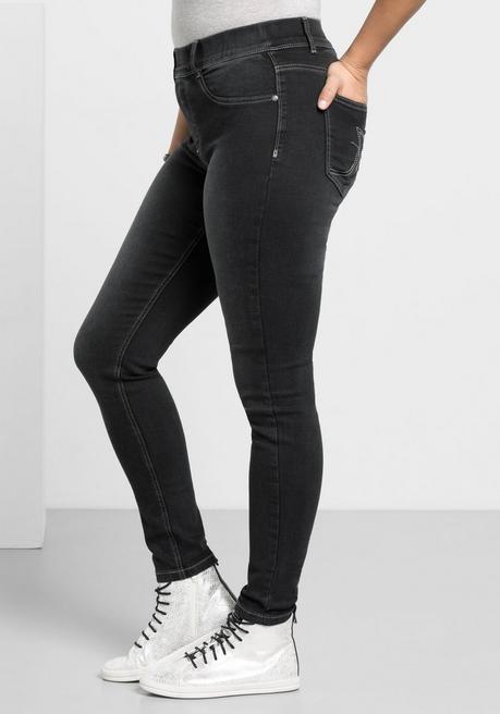sheego Jeggings in Power-Stretch-Qualität, mit Schlupfbund - black Denim sheego Meist gekauft