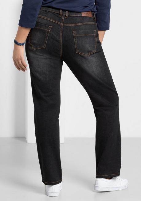 sheego Gerade Jeans mit Used-Effekten - black Denim sheego Kostenloser Versand