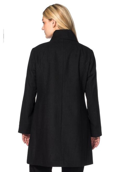 sheego Kurzmantel mit asymmetrischem Kragen - schwarz sheego Versandkostenfrei